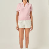Polo Knit Short Sleeve Top