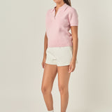 Polo Knit Short Sleeve Top
