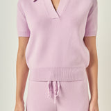 Polo Knit Short Sleeve Top