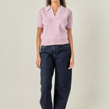 Polo Knit Short Sleeve Top