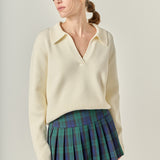 Oversized Collar Knit Top