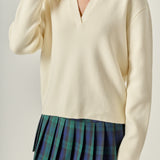 Oversized Collar Knit Top