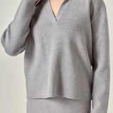Oversized Collar Knit Top