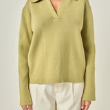 Oversized Collar Knit Top