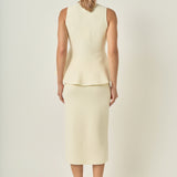 Peplum Bow Embellished Top