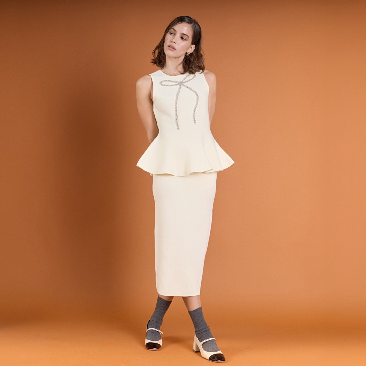 H-Line Knit Midi Skirt