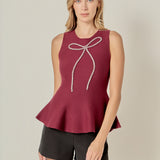 Aria Rhinestone Bow Top