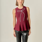 Aria Rhinestone Bow Top