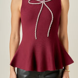 Aria Rhinestone Bow Top