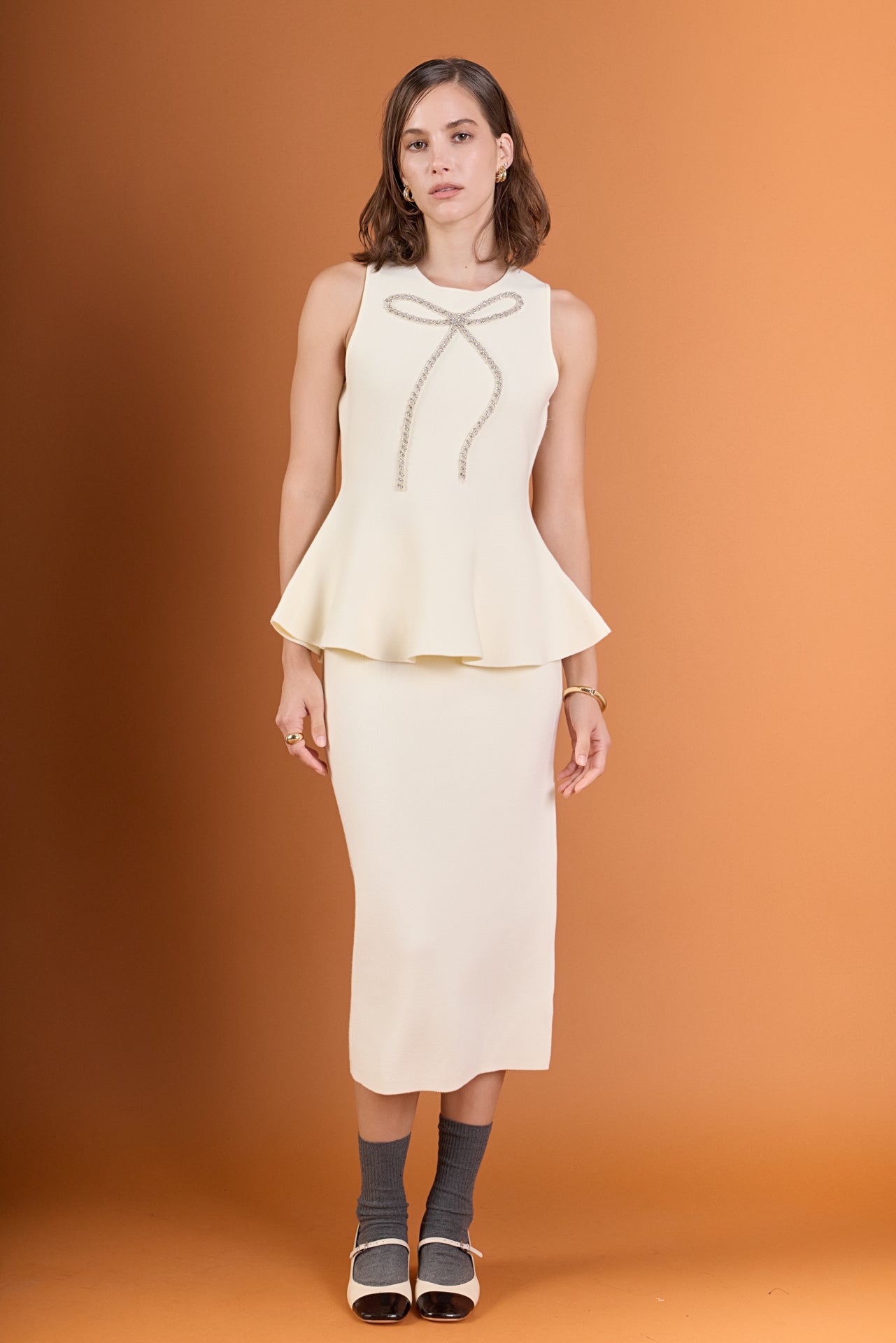 H-Line Knit Midi Skirt – English Factory