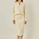H-Line Knit Midi Skirt