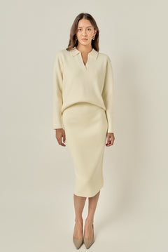 H-Line Knit Midi Skirt