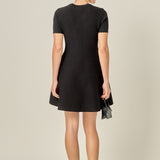 Rhinestone Bow Knit Dress