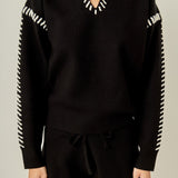 Stitch Detail Knit Collar Top