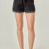 Stitch Detail Knit Shorts