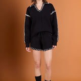 Stitch Detail Knit Shorts