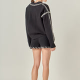 Stitch Detail Knit Shorts