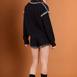 Stitch Detail Knit Shorts