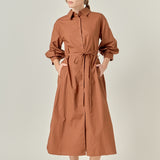 Flared Shirt Midi Dress
