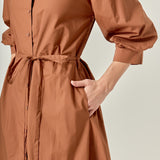 Flared Shirt Midi Dress
