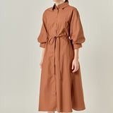 Flared Shirt Midi Dress
