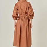 Flared Shirt Midi Dress
