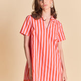 Striped Jacquard Mini Shirt Dress