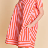 Striped Jacquard Mini Shirt Dress