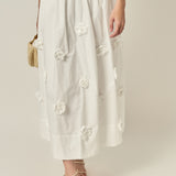 3D Flower Midi Skirt