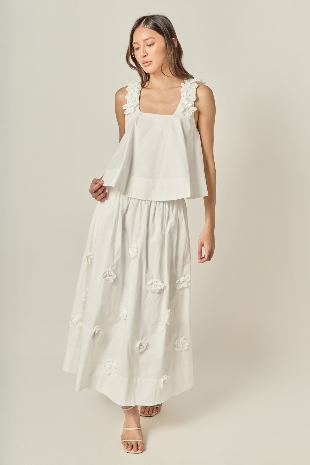 3D Flower Midi Skirt – English Factory
