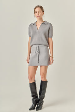 String Knit Mini Skirt