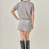 String Knit Mini Skirt