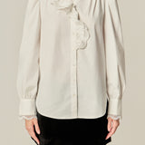 Scalloped Lace Detail Shirt Blouse