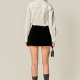 Scalloped Lace Detail Shirt Blouse