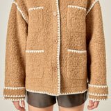 Embroidered Shearling Jacket