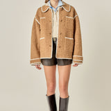 Embroidered Shearling Jacket