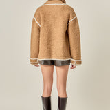 Embroidered Shearling Jacket