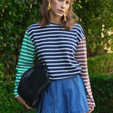 Pleated Denim Skort