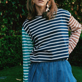 Pleated Denim Skort