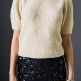 Boucle Puff Sleeve Knit Top