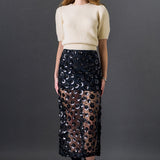 Boucle Puff Sleeve Knit Top