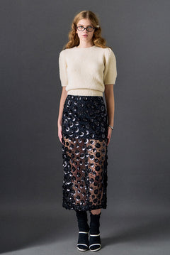 Boucle Puff Sleeve Knit Top