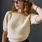 Boucle Puff Sleeve Knit Top