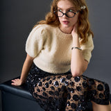 Boucle Puff Sleeve Knit Top