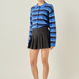 Striped Collar Shirt Cardigan