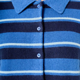 Striped Collar Shirt Cardigan