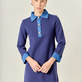 Mixed Media Knit Dress with Denim