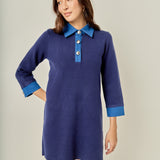 Mixed Media Knit Dress with Denim