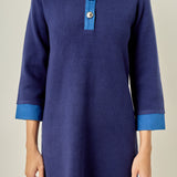 Mixed Media Knit Dress with Denim
