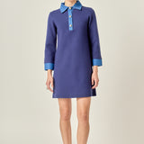 Mixed Media Knit Dress with Denim